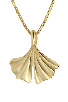 trendor Schmuck Damen-Halskette mit Ginkgoblatt Gold 333/8K 15075