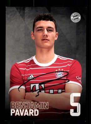 Benjamin Pavard Autogrammkarte Bayern München 2022-23 Original Signiert