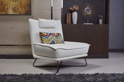 Luxus Stuhl Polster Cocktail Relax Lounge Club Stühle Möbel Design Sessel Weiß