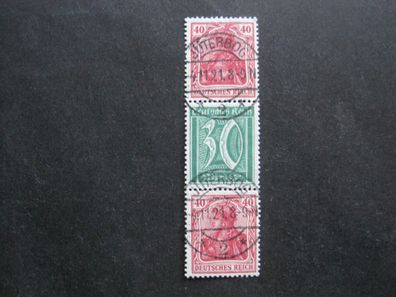 Deutsches Reich Zusammendruck S 30 MiNr. 145a + 162 + 145a gestempelt (AA 527)