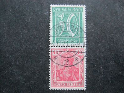 Deutsches Reich Zusammendruck S 27 MiNr. 162 + 145a gestempelt (AA 860)