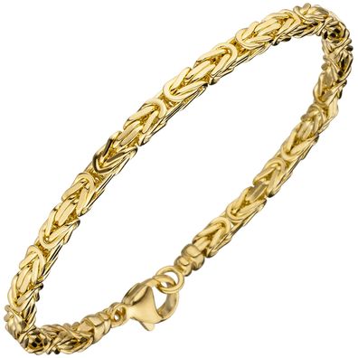Königsarmband 585 Gold Gelbgold massiv 19 cm Armband Goldarmband