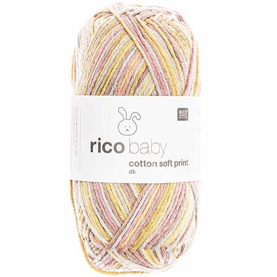 50g "Rico Baby cotton soft print dk" - feine Baumwolle für Babymode
