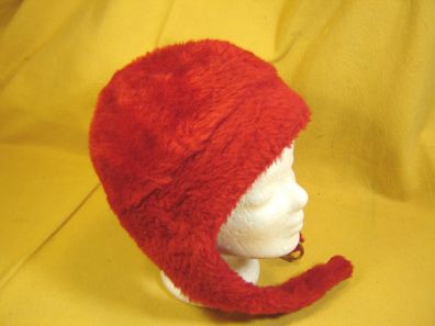 Vintage Damen Mütze Webpelz mit Verschluß 60er 70er Jahre rot p ZB1