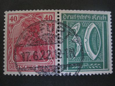 Deutsches Reich Zusammendruck W 18 MiNr. 145a + 162 gestempelt (AA 221)