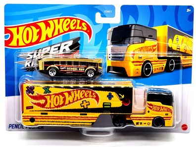 Hot Wheels LKW mit Auto Super Rigs Truck Pack DXB40 Pencil Pusher