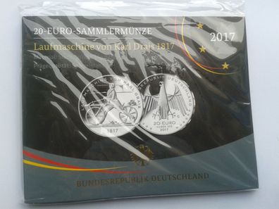 20 euro 2017 PP Deutschland Laufmaschine Karl Drais 925er Sterlingsilber