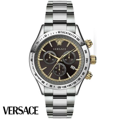 Versace VEV700419 Classic Chronograph braun silber Edelstahl Herren Uhr NEU