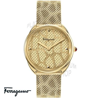 Salvatore Ferragamo SFAY00519 Cuir gold Edelstahl Armband Uhr Damen NEU