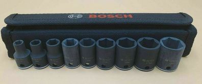 9-tlg Bosch 3/8" Zoll Steckschlüsseleinsätze 7 8 10 12 13 15 16 17 19mm L: 30 mm