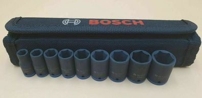 9 Bosch 1/4" Zoll Steckschlüsseleinsätze 6-14 mm L: 25 mm Schlagschrauber Nüsse