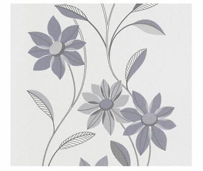 A.S. Création Tapete Vlies OK 93532-3 Grau Blau stylisch Blume Floral