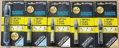 Blufixx Starter Set / Nachfüllkartuschen | Metall / Glas / Stein | Smart-Repair