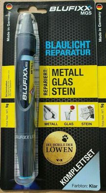Blufixx - Blaulicht Reparaturstift Starter Set (klar) MGS für Metall Glas Stein