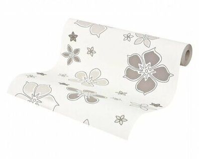A.S. Création Tapete Vlies Selina 93805 Creme Taupe Mocca stylisch Floral Blume