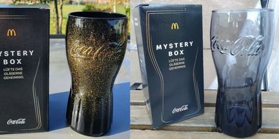 Mystery Glas (wählen) McDonalds Coca Cola Gläser Schwarz Gold Glitzer NEU & OVP