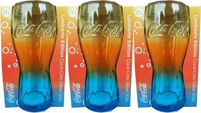 3 x Regenbogen Glas McDonalds x Coca Cola Gläser 2020 (NEU & OVP) Rainbow