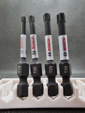 4-tlg Bosch Pro Impact Bitset Bitsatz Torx 50mm T15 20 25 30 für Schlagschrauber