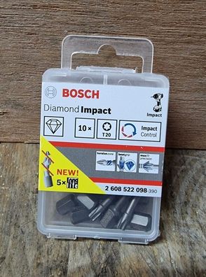 BOSCH 10 x T20 Bits (TORX 20) Diamond Impact Bitbox Bitsatz für Schlagschrauber