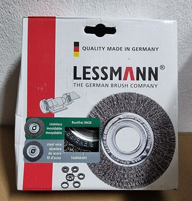 Lessmann Rundbürste für Schleifbock (150 x 30 x 40mm) mit Reduzierhülsen