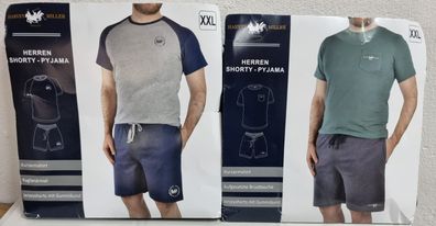 HARVEY MILLER - Herren Shorty Pyjama (M-XXL) kurzer Schlafanzug Kurzarm T-Shirt