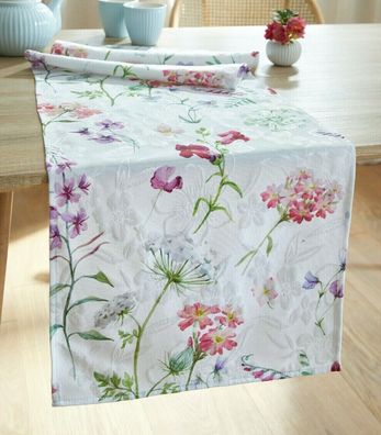 Tischläufer 40 x 140 cm Tischdecke Ostern Tischdeko Frühling bunt Blumen