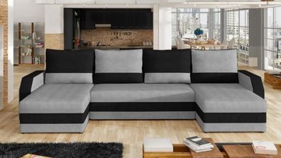 U-Couch Couch mit Schlaffunktion (verschiedene Farben)
