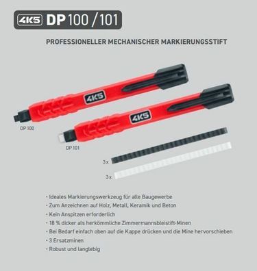 Markierungsstift DP101 Weiß Inkl. 3 Ersatzminen Profiqualität