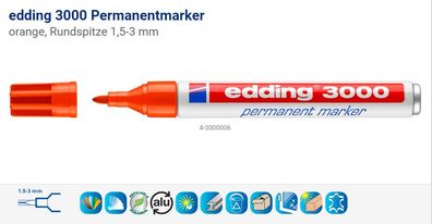 EDDING e-3000 Permanent Marker Orange