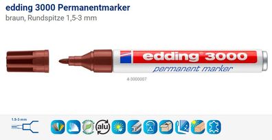 EDDING e-3000 Permanent Marker Braun
