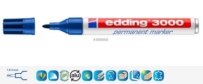 EDDING e-3000 Permanent Marker Blau