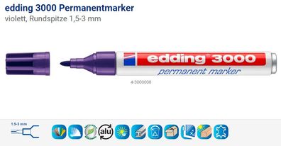 EDDING e-3000 Permanent Marker Violett