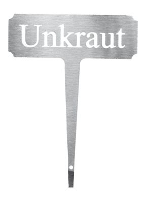 Edelstahl Gartenstecker "Unkraut" 16 cm Geschenkidee
