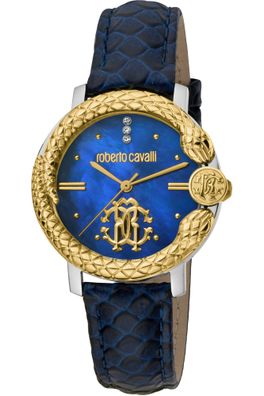 Roberto Cavalli by Franck Muller RV2L057L0041 blau silber gold Damen Uhr NEU