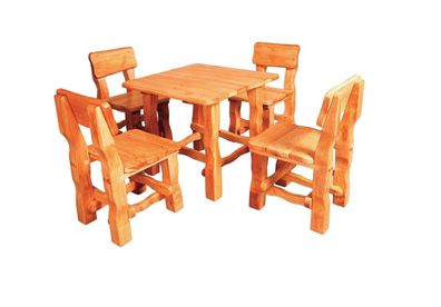 Garten Möbel Eckbank Sitzgruppe Holz 5tlg. Set Tisch Bank Stuhl Massiv Essgruppe
