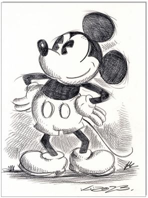 Klausewitz: Original Kreidezeichnung : Mickey Mouse / 24x32 cm