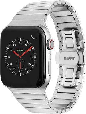 LAUT LINKS Watch Strap Armband für Apple Watch 42/44/45 mm Edelstahl silber