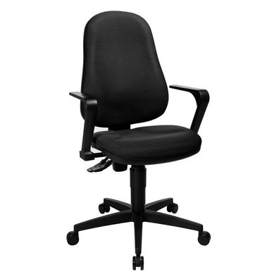Hochwertiger Drehstuhl schwarz Bürostuhl mit Armlehnen ergonomische Form Made ...