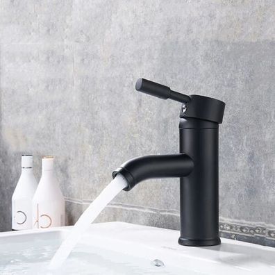 Wasserhahn Bad Schwarz Armatur Einhebelmischer Waschbecken Modern Mattschwarz