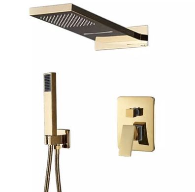 Duscharmatur Unterputz Design Regendusche Wasserfall Duschset Gold System