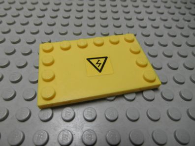 Lego 1 Fliese 4x6 gelb beklebt Dreieck Strom 6180pb026 Set 7632