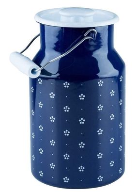 Riess Milchkanne mit Deckel Blümchenblau 2 Liter
