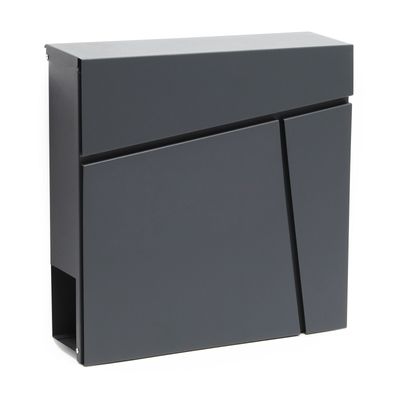 Wiltec Briefkasten V23 Anthrazit 370x105x370mm Schloss Zeitung pulverbeschichtet