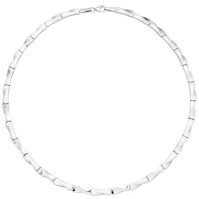 Collier Halskette 925 Silber 154 Zirkonia 45 cm Kette Silberkette