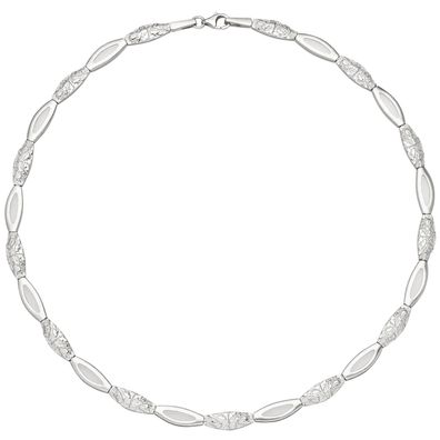 Collier Halskette 925 Sterling Silber gehämmert 45 cm Kette Silberkette