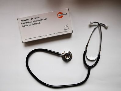 Stethoskop Doppelkopf umschaltbar Erwachsene Schwarz Stetoskop Aluminium Black
