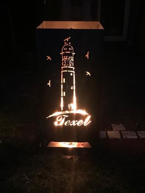 Feuerkorb Leuchtturm Eierland Texel 100 cm Feuertonne inkl. Aschewanne