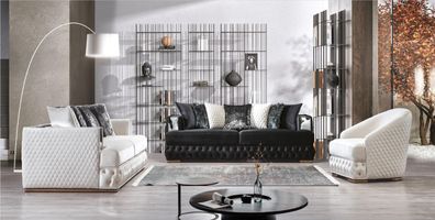 Chesterfield Luxus Sofagarnitur Couch Polster Möbel 3 + 3 + 1 Wohnlandschaft
