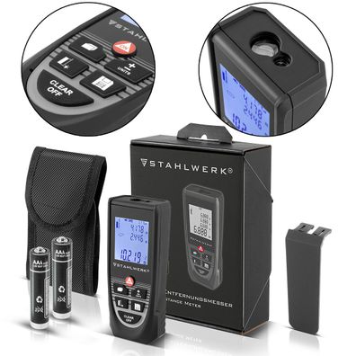 Stahlwerk Laser Entfernungsmesser 80 m Distanzmesser Entfernungsmessgerät LCD