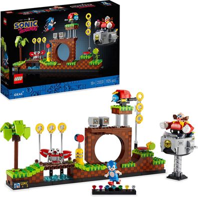 LEGO Ideas 21331 Sonic The Hedgehog – Green Hill Zone Set mit Dr. Eggmann, Egg-Mob...